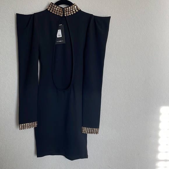 Fashion Nova Showing out Backless Mini Dress Black XS - Picture 2 of 5